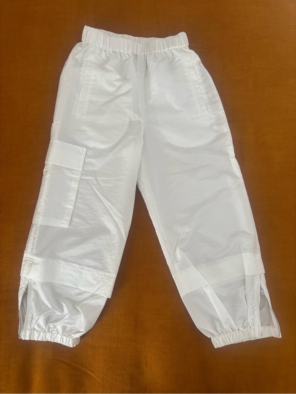 Tibi White Nylon Cargo Jogger Pant Size XS